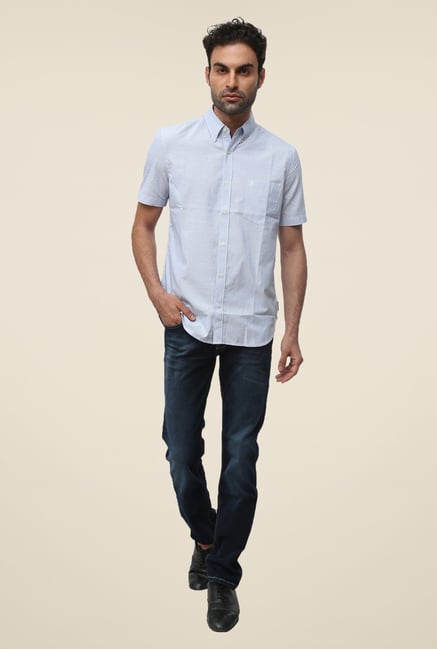 FCUK Blue Half Sleeve Striped Shirt FCUK Blue Half Sleeve Striped Shirt