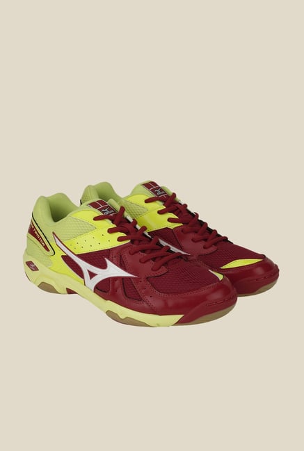 Mizuno Wave Twister 4 Maroon & Green Sports Shoes Mizuno Wave Twister 4 Maroon & Green Sports Shoes