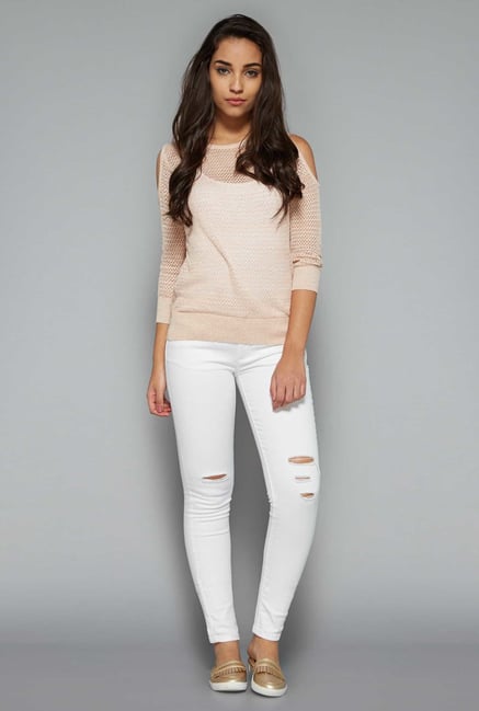 Nuon by Westside Pink Lace Top Nuon by Westside Pink Lace Top