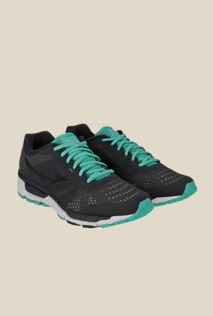 Mizuno Synchro MX Black & Turquoise Running Shoes Mizuno Synchro MX Black & Turquoise Running Shoes
