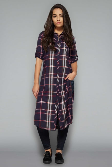 Nuon by Westside Navy Checks Tunic Nuon by Westside Navy Checks Tunic