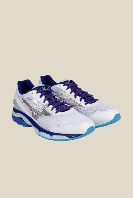Mizuno Wave Inspire 12 White & Blue Running Shoes Mizuno Wave Inspire 12 White & Blue Running Shoes