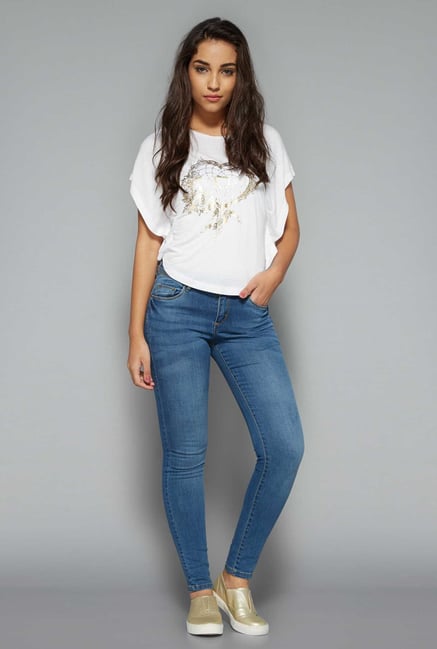 Nuon by Westside White Floral Print Top Nuon by Westside White Floral Print Top