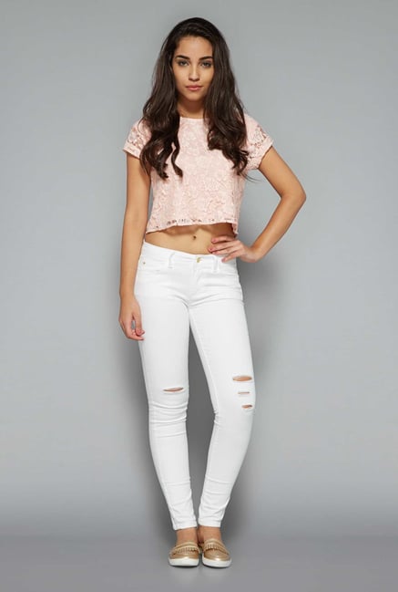 Nuon by Westside Pink Lace Top Nuon by Westside Pink Lace Top