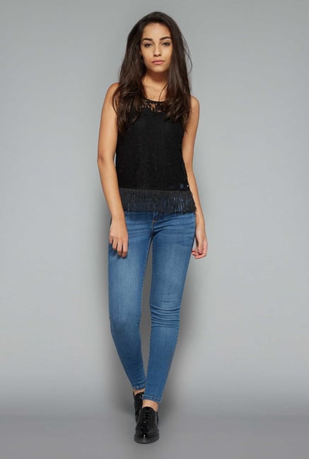 Nuon by Westside Black Lace Top Nuon by Westside Black Lace Top