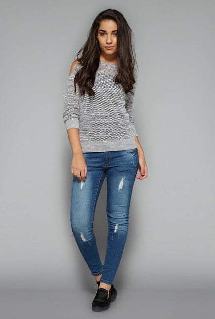 Nuon by Westside Grey Crochet Top Nuon by Westside Grey Crochet Top