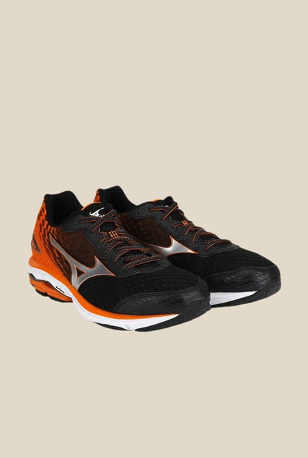 Mizuno Wave Rider 19 Black & Orange Running Shoes Mizuno Wave Rider 19 Black & Orange Running Shoes