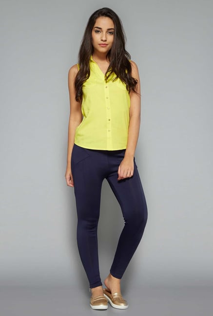 Nuon by Westside Yellow Solid Blouse Nuon by Westside Yellow Solid Blouse