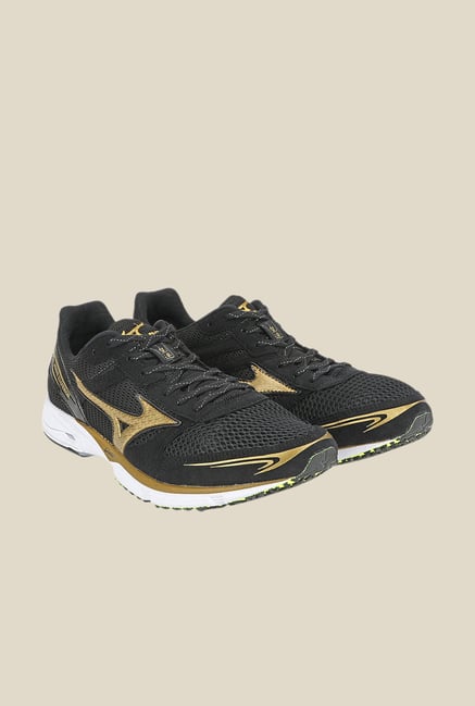 Mizuno Wave Emperor Black & Golden Running Shoes Mizuno Wave Emperor Black & Golden Running Shoes