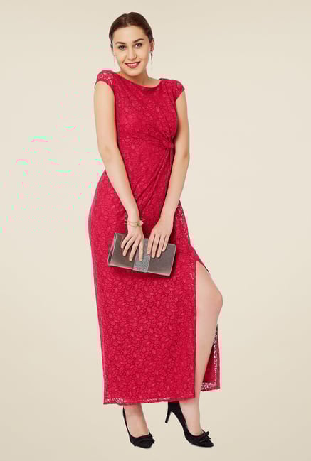 Avirate Red Lace Maxi Dress Avirate Red Lace Maxi Dress