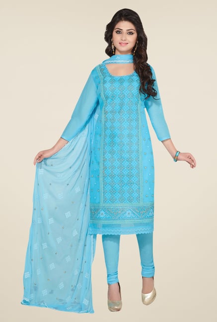 Salwar Studio Sky Blue Embroidered Dress Material Salwar Studio Sky Blue Embroidered Dress Material