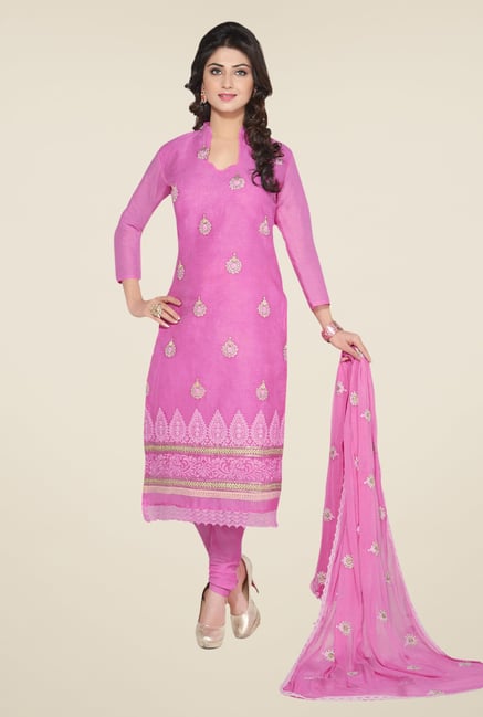 Salwar Studio Pink Embroidered Dress Material Salwar Studio Pink Embroidered Dress Material