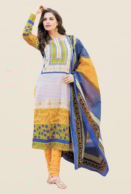 Salwar Studio Multicolor Printed Free Size Dress Material Salwar Studio Multicolor Printed Free Size Dress Material
