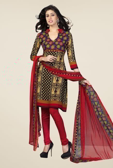 Salwar Studio Multicolor Printed Synthetic Dress Material Salwar Studio Multicolor Printed Synthetic Dress Material