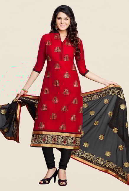Salwar Studio Maroon & Black Karachi Dress Material Salwar Studio Maroon & Black Karachi Dress Material