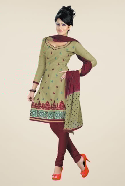 Salwar Studio Grey & Maroon Embroidered Dress Material Salwar Studio Grey & Maroon Embroidered Dress Material