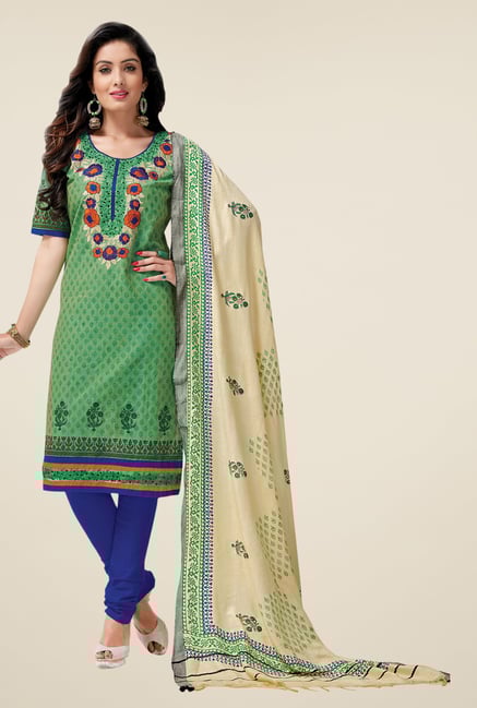Salwar Studio Pastel Green & Blue Lawn Dress Material Salwar Studio Pastel Green & Blue Lawn Dress Material