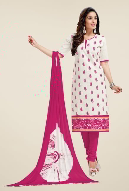 Salwar Studio White & Pink Lawn Embroidered Dress Material Salwar Studio White & Pink Lawn Embroidered Dress Material