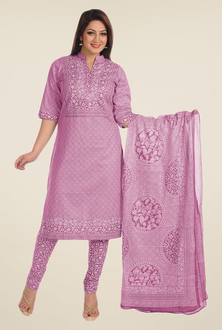 Salwar Studio Purple Printed Dress Material Salwar Studio Purple Printed Dress Material