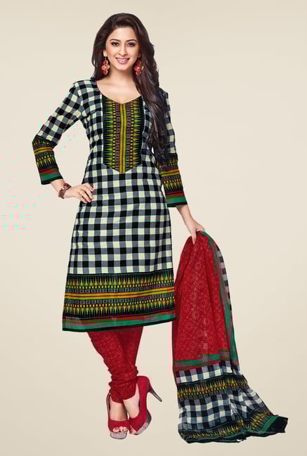 Salwar Studio Multicolor Checks Dress Material Salwar Studio Multicolor Checks Dress Material