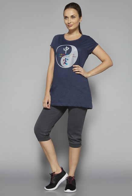 Westsport by Westside Navy Printed T Shirt Westsport by Westside Navy Printed T Shirt