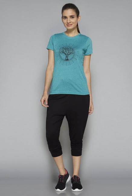 Westsport by Westside Turquoise Printed T Shirt Westsport by Westside Turquoise Printed T Shirt