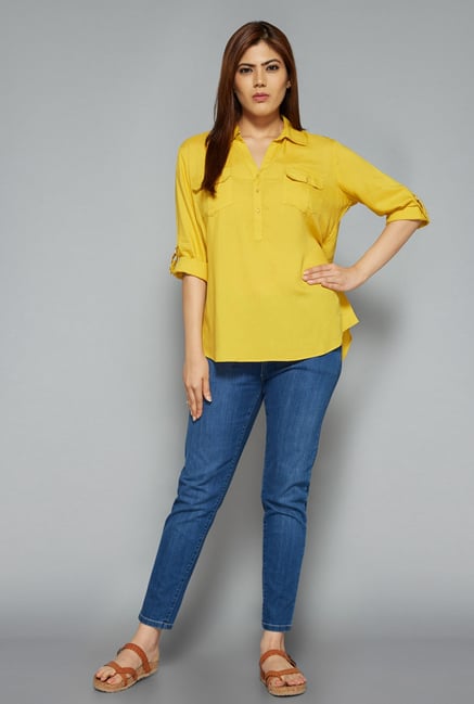 Gia by Westside Mustard Nora Blouse Gia by Westside Mustard Nora Blouse