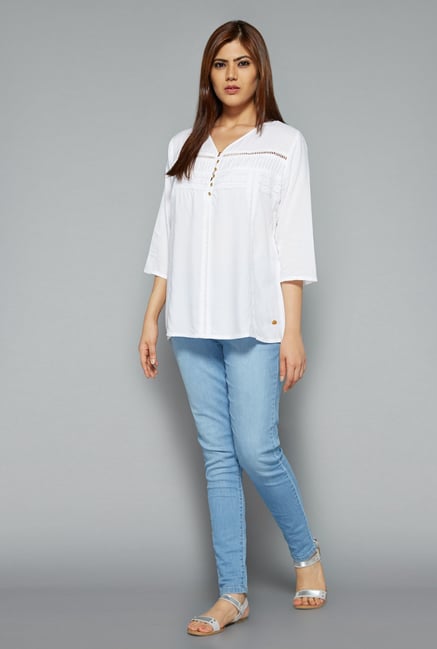 Gia by Westside White Linet Blouse Gia by Westside White Linet Blouse