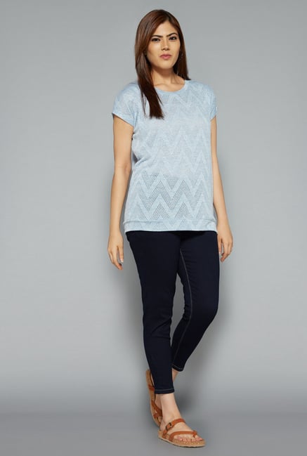Gia by Westside Blue Dash Top Gia by Westside Blue Dash Top