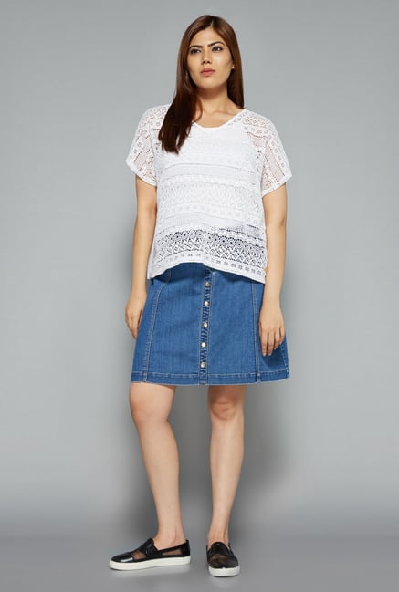 Sassy Soda by Westside Indigo Solid Skirt Sassy Soda by Westside Indigo Solid Skirt