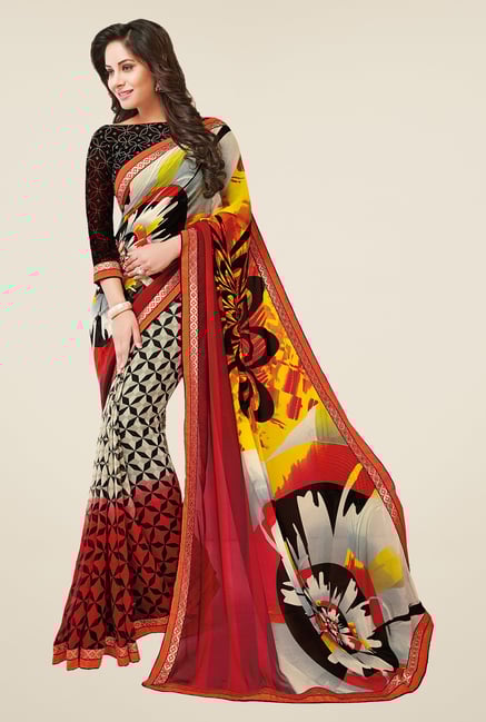 Salwar Studio Multicolor Weightless Georgette Printed Saree Salwar Studio Multicolor Weightless Georgette Printed Saree