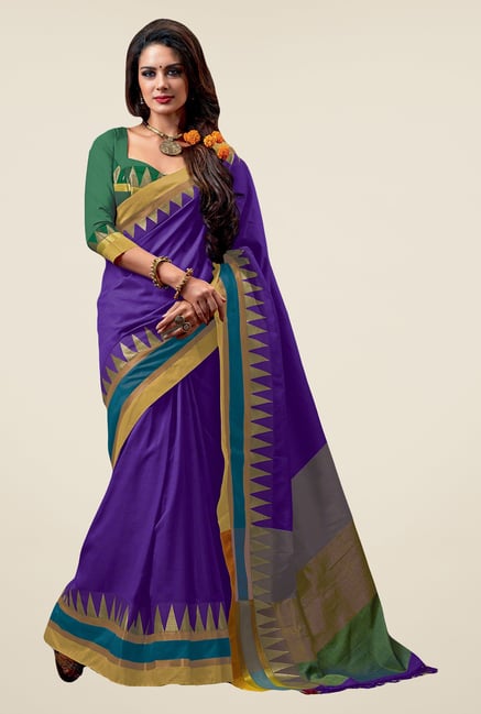 Salwar Studio Violet Solid Saree Salwar Studio Violet Solid Saree