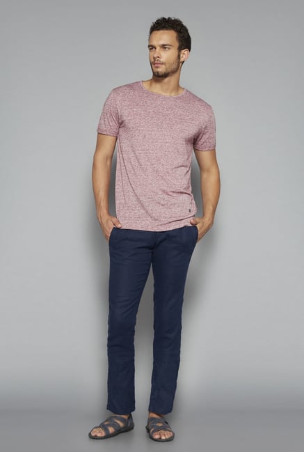 ETA by Westside Maroon Textured T Shirt ETA by Westside Maroon Textured T Shirt