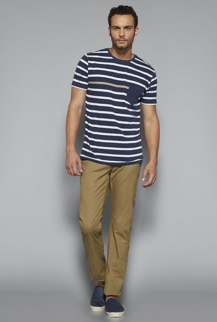 Westsport by Westside Navy Striped T Shirt Westsport by Westside Navy Striped T Shirt
