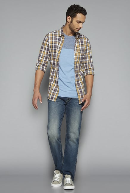 Westsport by Westside Blue Solid T Shirt Westsport by Westside Blue Solid T Shirt