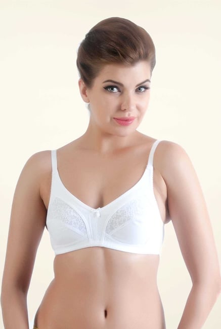 Bwitch White Cotton Non-wired Seamless Bra Bwitch White Cotton Non-wired Seamless Bra