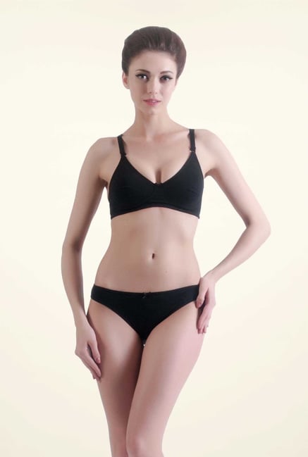 Bwitch Black Cotton Non-padded Seamless Bra Bwitch Black Cotton Non-padded Seamless Bra