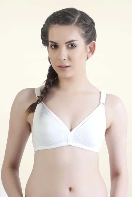 Bwitch White Cotton Non-padded Solid Seamless Bra Bwitch White Cotton Non-padded Solid Seamless Bra