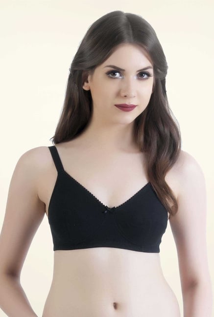 Bwitch Black Cotton Solid Seamless Bra Bwitch Black Cotton Solid Seamless Bra