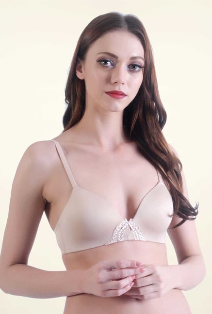 Bwitch Beige Microfiber Plunge Bra Bwitch Beige Microfiber Plunge Bra