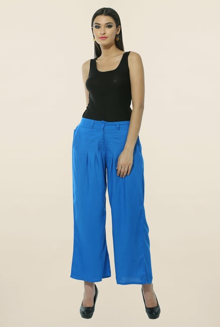 W Blue Pleated Palazzos W Blue Pleated Palazzos
