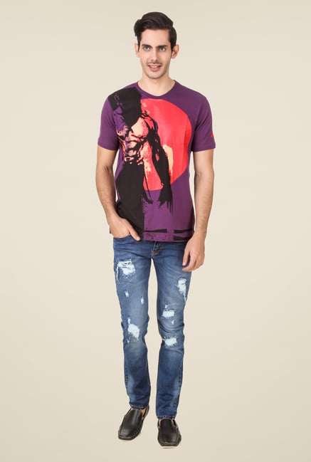 Spunk Purple Print T Shirt Spunk Purple Print T Shirt