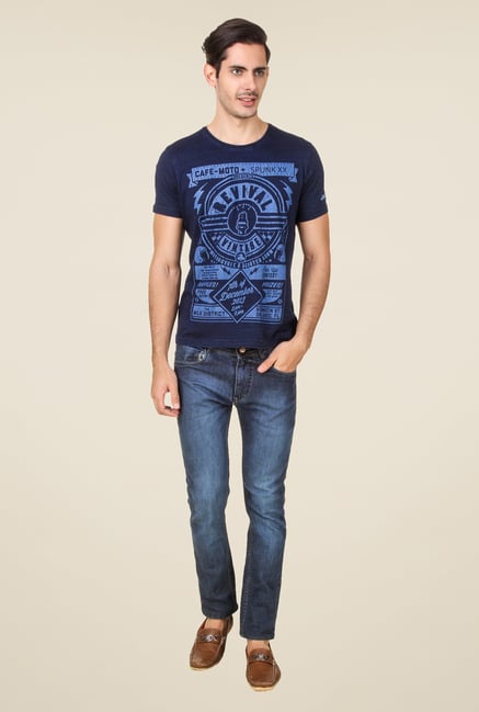 Spunk Navy Print T Shirt Spunk Navy Print T Shirt