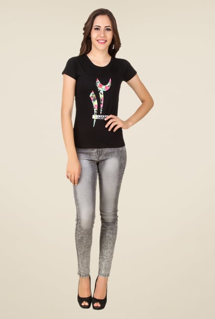Spunk Black Aloha Print Tee Spunk Black Aloha Print Tee