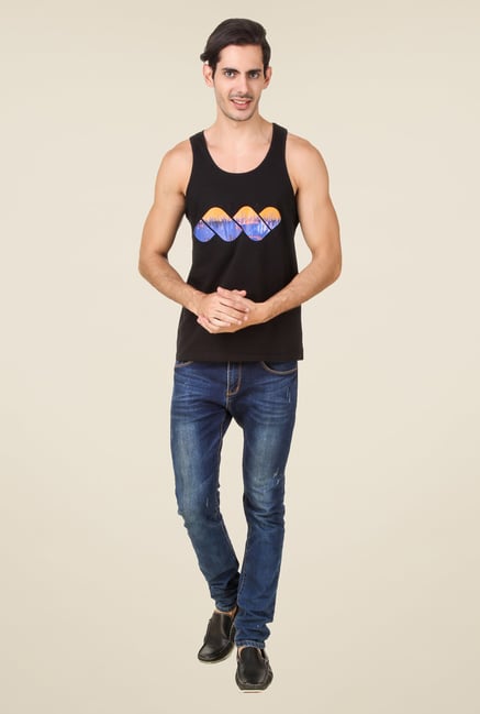 Spunk Black Print Vest Spunk Black Print Vest