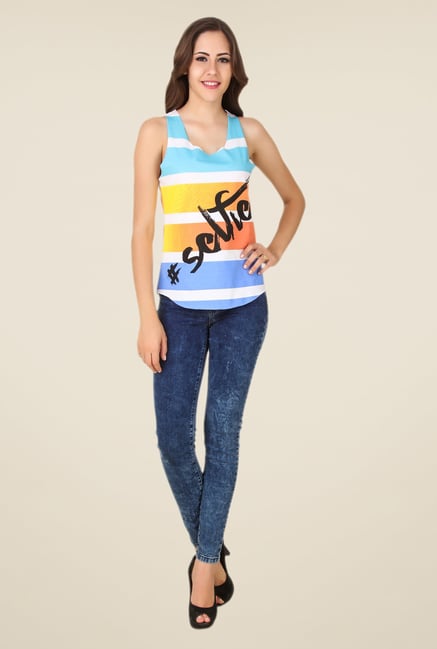 Spunk Blue Selfie Tank Tee Spunk Blue Selfie Tank Tee