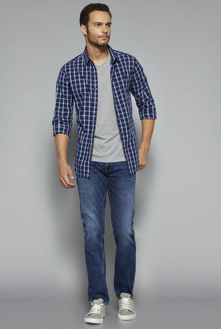 Westsport by Westside Navy Checks Shirt Westsport by Westside Navy Checks Shirt