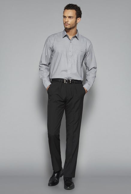Weststreet by Westside Grey Houndstooth Print Shirt Weststreet by Westside Grey Houndstooth Print Shirt
