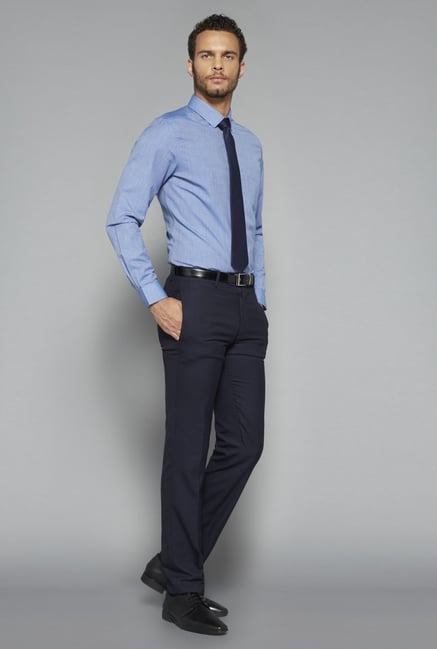 Weststreet by Westside Blue Solid Shirt Weststreet by Westside Blue Solid Shirt