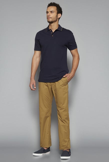 Westsport by Westside Tan Solid Chinos Westsport by Westside Tan Solid Chinos